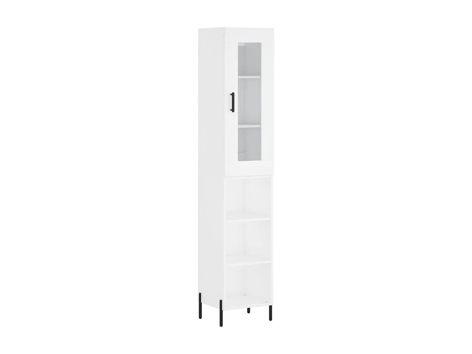 Aparador alto madera contrachapada blanco 34,5x34x180 cm