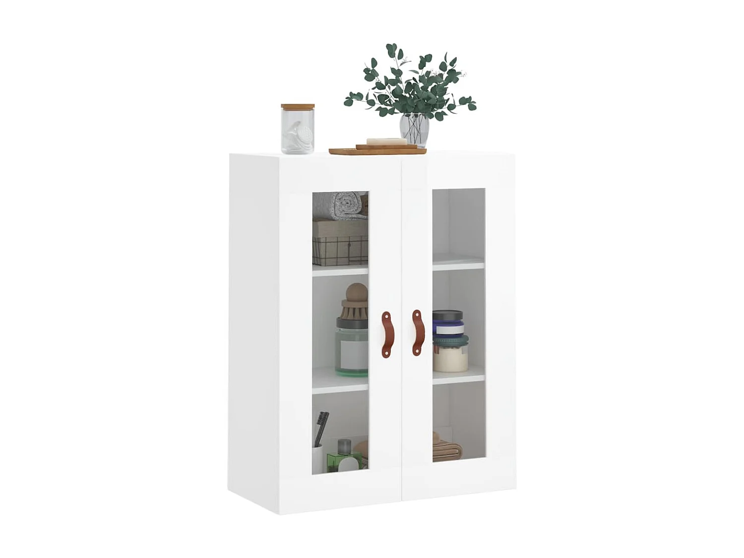 Wandkast 69,5x34x90 cm hoogglans wit