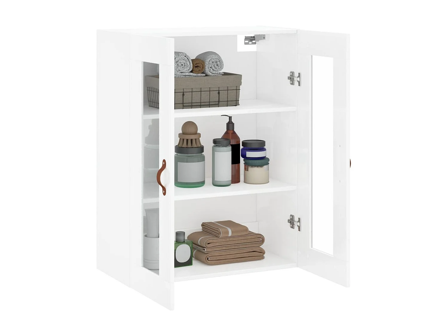 Wandkast 69,5x34x90 cm hoogglans wit