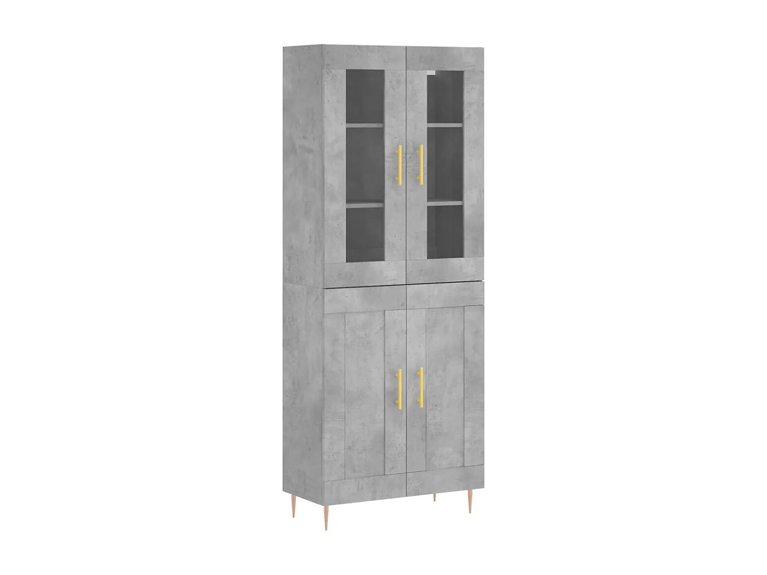 Buffet haut Gris béton 69,5x34x180 cm Bois d'ingénierie