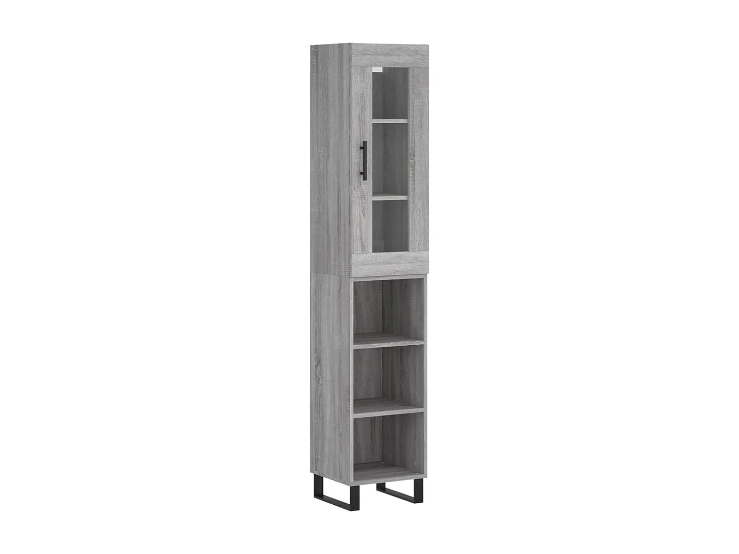 Credenza Grigio Sonoma 34,5x34x180 cm in Legno Multistrato