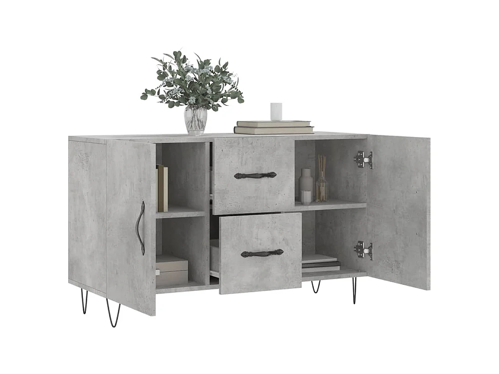 Sideboard Betongrau 100x36x60 cm Holzwerkstoff