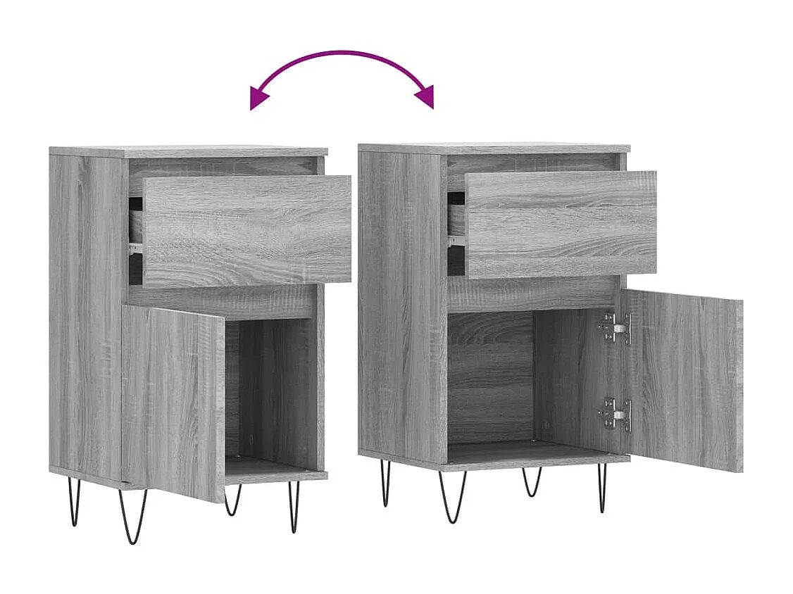 Buffet sonoma gris 40x35x70 cm bois d'ingénierie