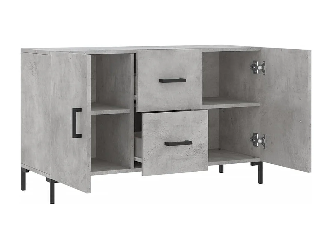 Buffet gris béton 100x36x60 cm bois d'ingénierie
