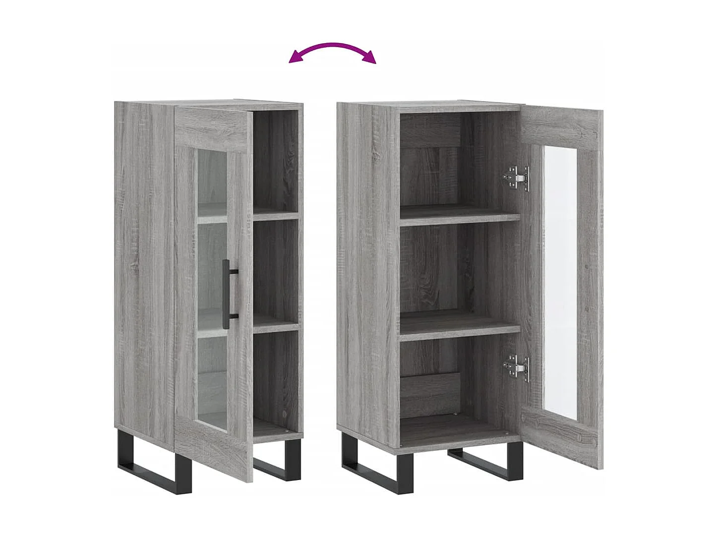 Buffet Sonoma gris 34,5x34x90 cm Bois d'ingénierie
