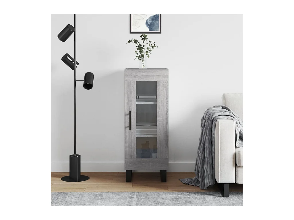 Credenza Grigio Sonoma 34,5x34x90 cm in Legno Multistrato