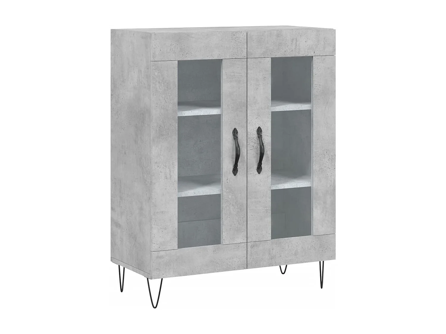 Buffet haut Gris béton 69,5x34x180 cm Bois d'ingénierie