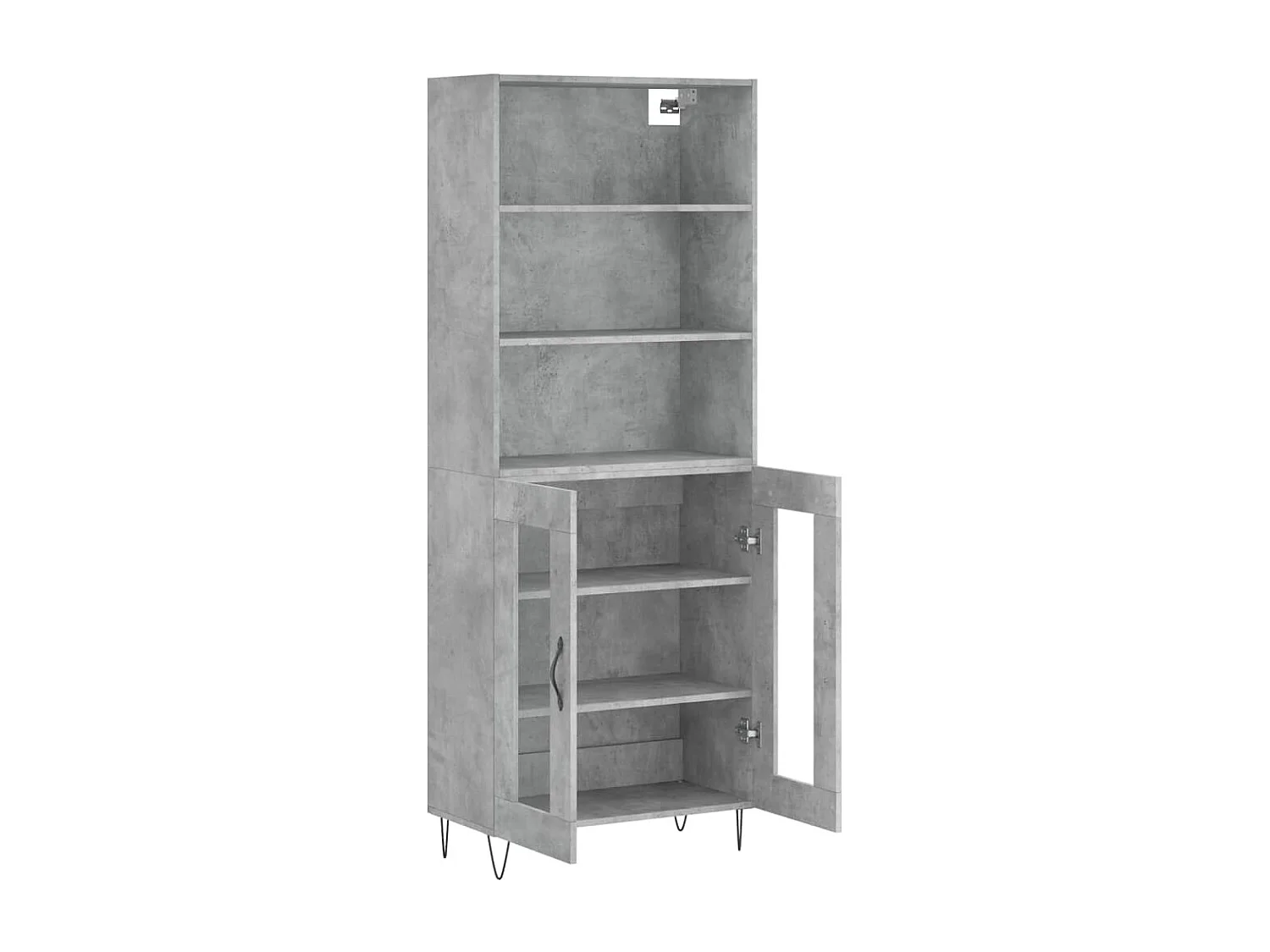 Hoge kast 69,5x34x180 cm bewerkt hout betongrijs