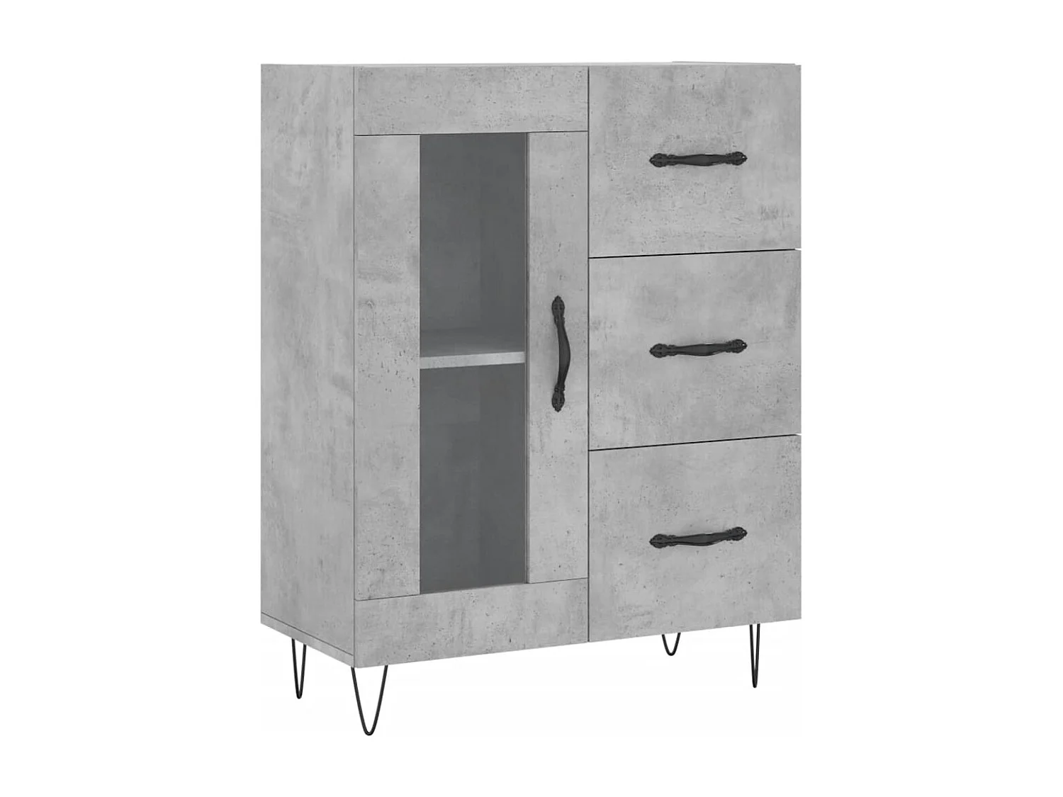 Credenza Grigio Cemento 69,5x34x90 cm in Legno Multistrato