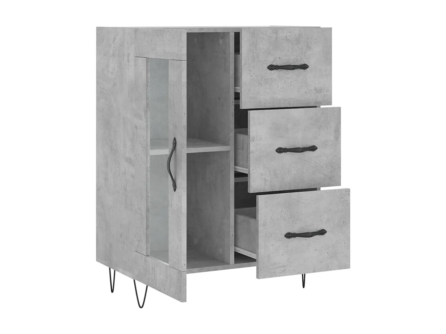 Credenza Grigio Cemento 69,5x34x90 cm in Legno Multistrato