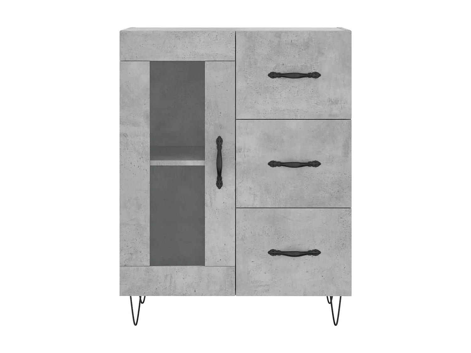 Dressoir 69,5x34x90 cm bewerkt hout betongrijs