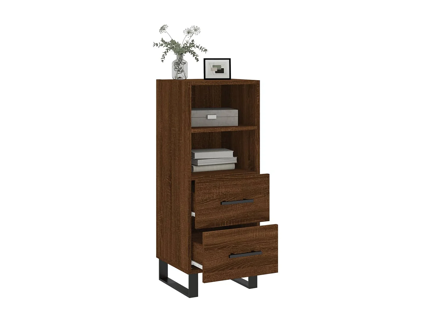 Dressoir 34,5x34x90 cm bewerkt hout bruin eikenkleur