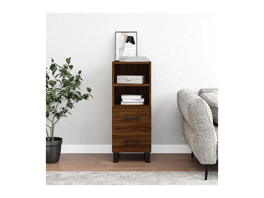 Credenza Rovere Marrone 34,5x34x90 cm in Legno Multistrato