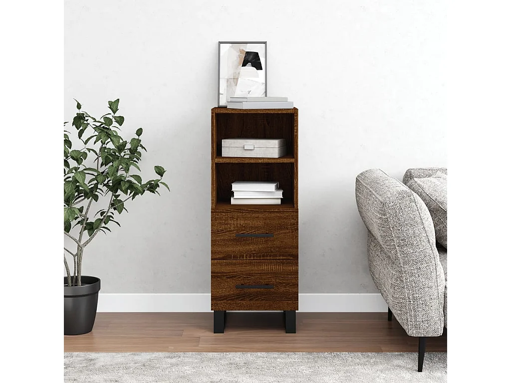 Dressoir 34,5x34x90 cm bewerkt hout bruin eikenkleur