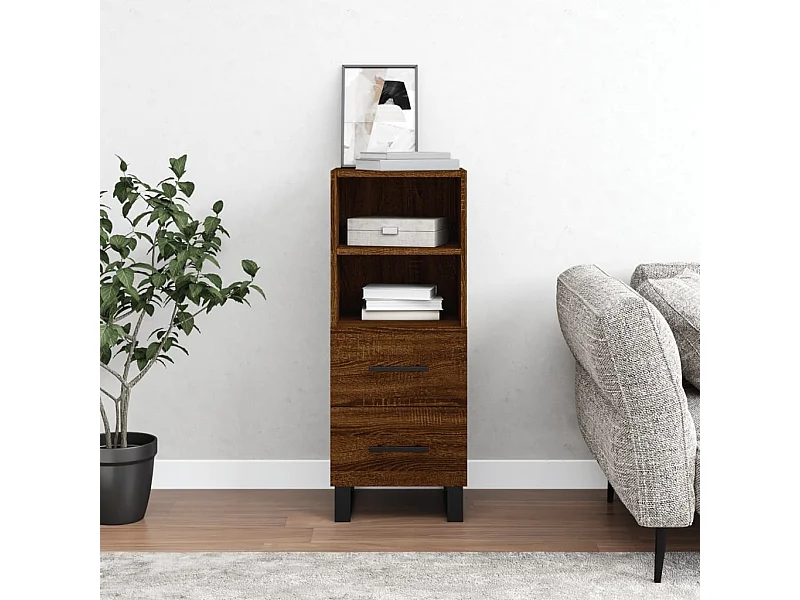 Dressoir 34,5x34x90 cm bewerkt hout bruin eikenkleur