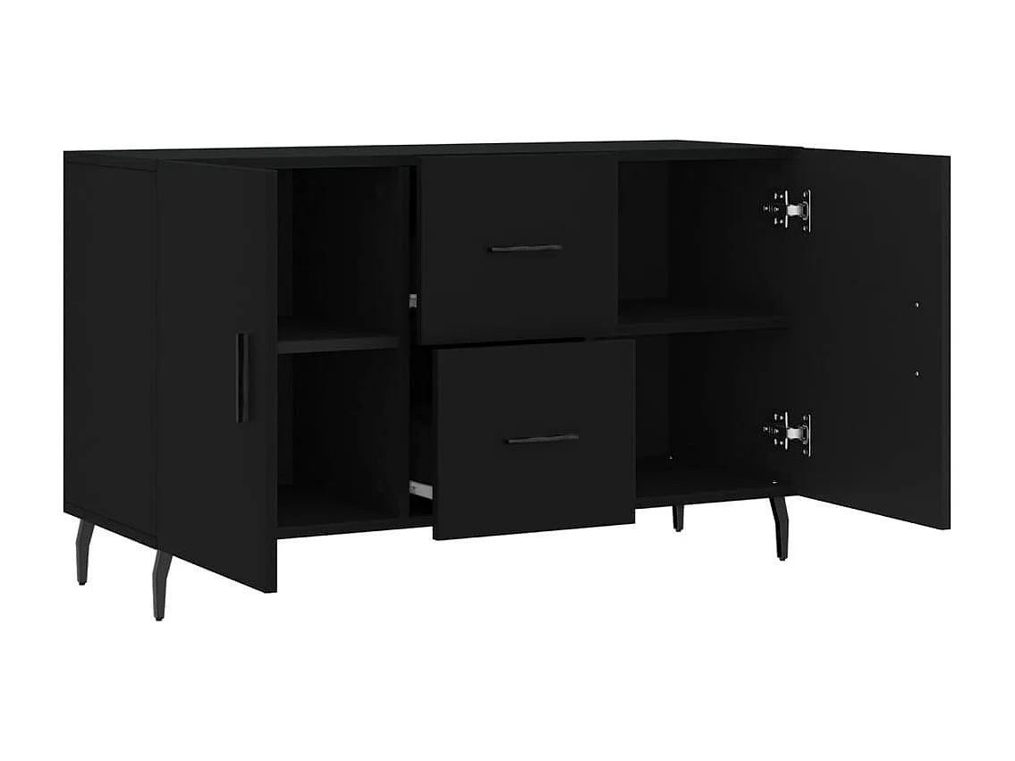 Buffet noir 100x36x60 cm bois d'ingénierie