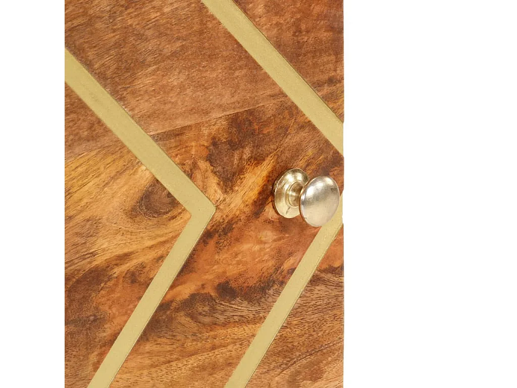 Hoge kast 40x33,5x110 cm massief mangohout bruin en zwart