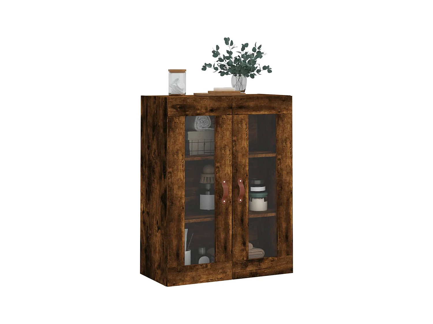 Armoire murale chêne fumé 69,5x34x90 cm