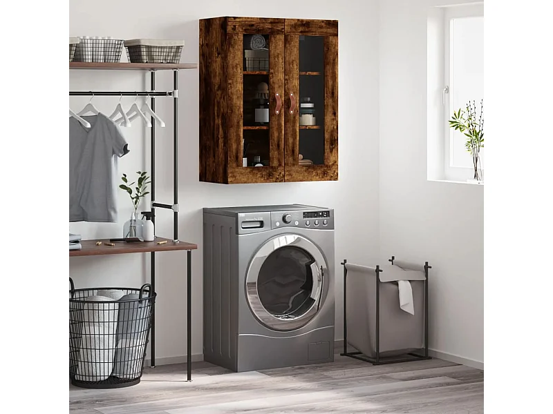 Armoire murale chêne fumé 69,5x34x90 cm