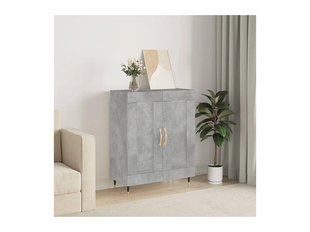 Buffet gris béton 69,5x34x90 cm bois d'ingénierie