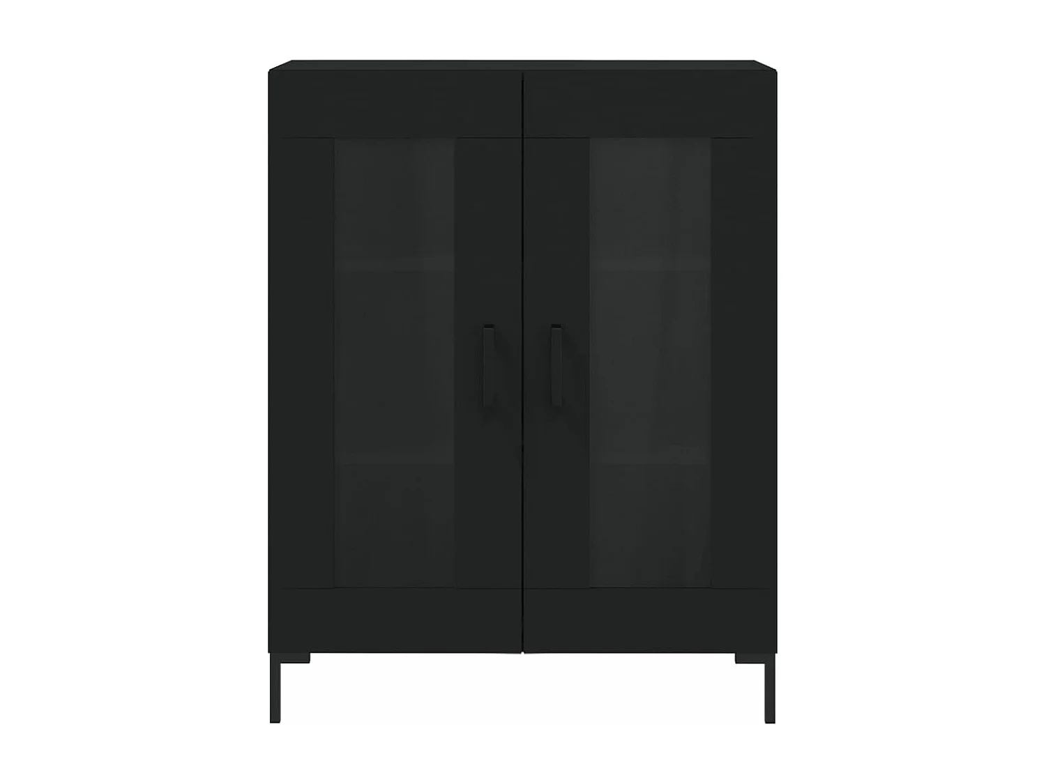 Credenza Nera 69,5x34x180 cm in Legno Multistrato