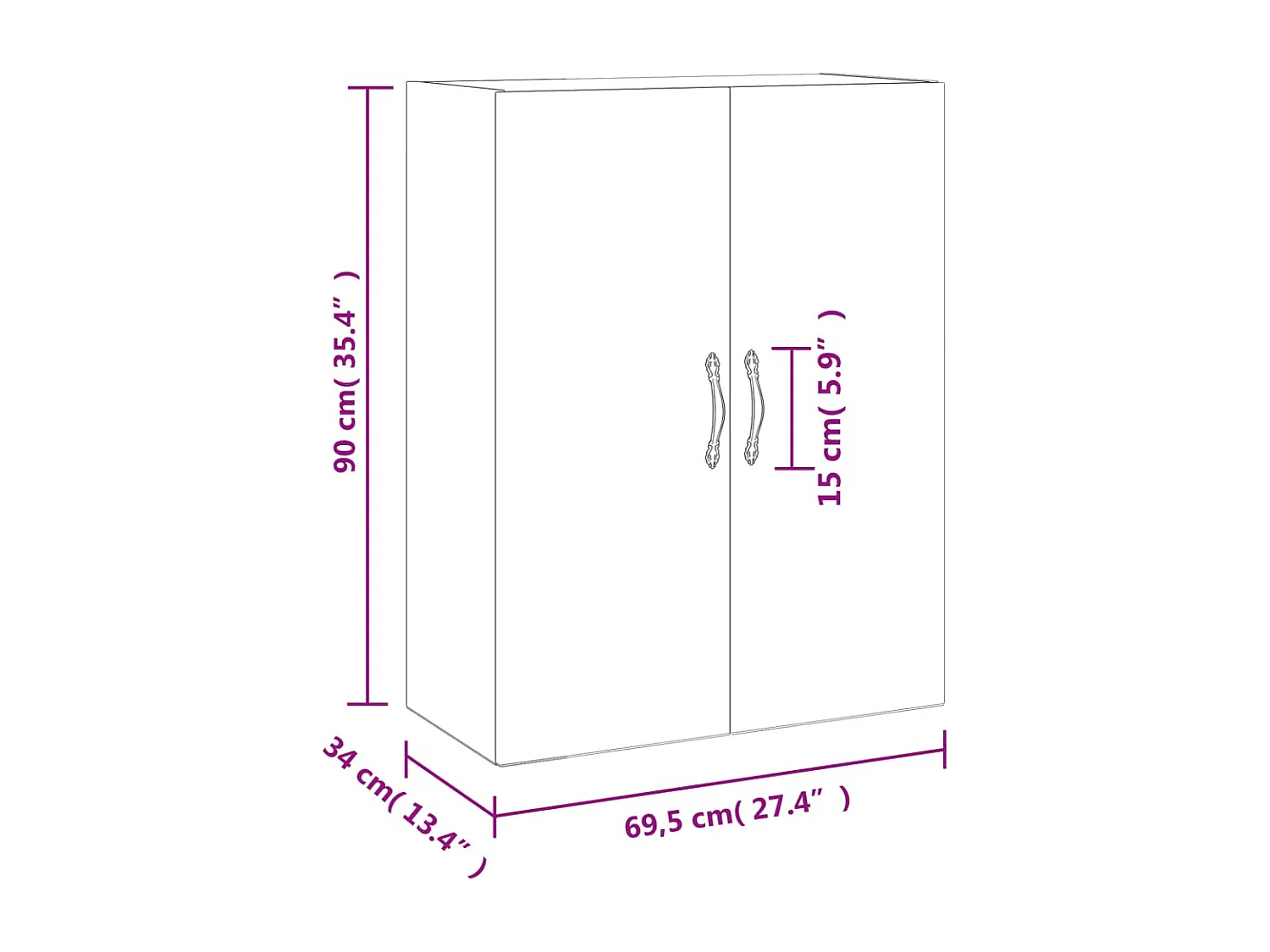 Armoire murale chêne marron 69,5x34x90 cm bois d'ingénierie