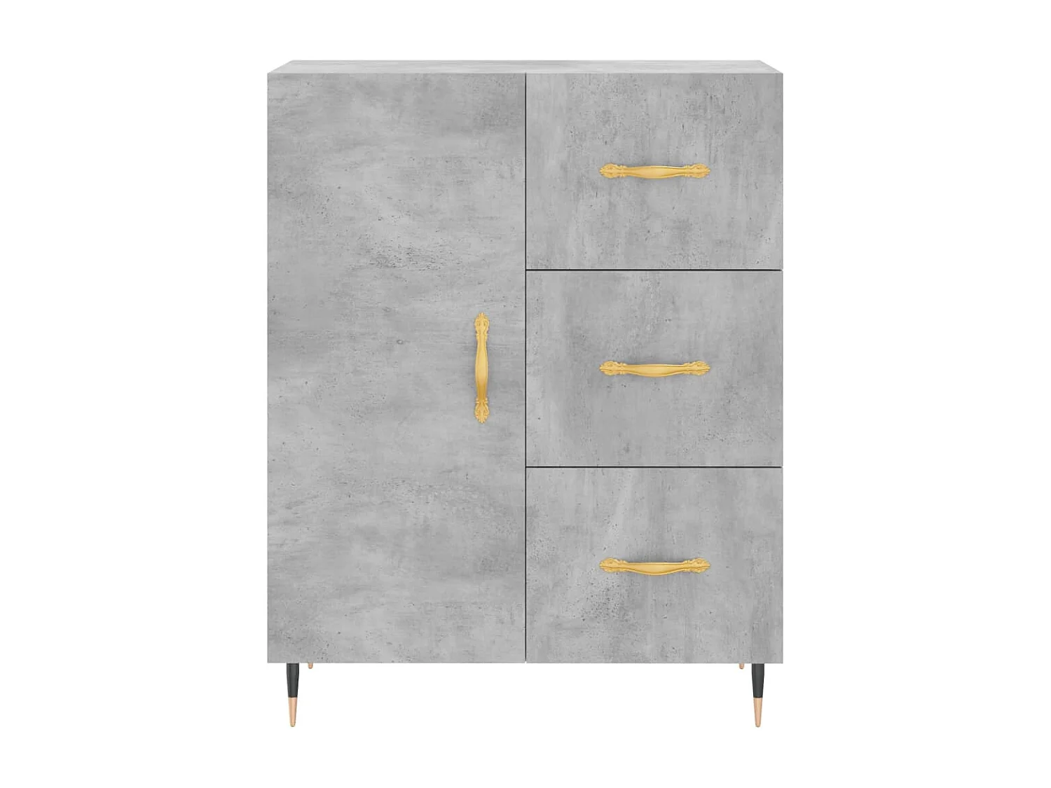 Buffet haut Gris béton 69,5x34x180 cm Bois d'ingénierie