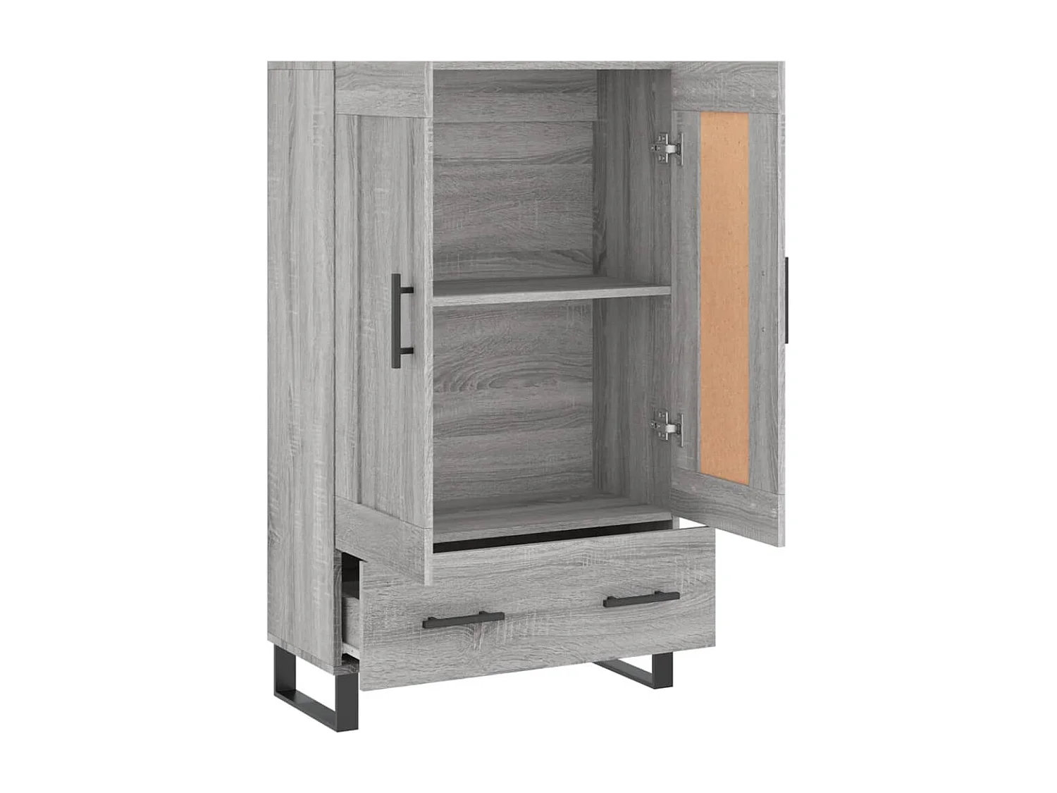 Buffet haut sonoma gris 69,5x31x115 cm bois d'ingénierie