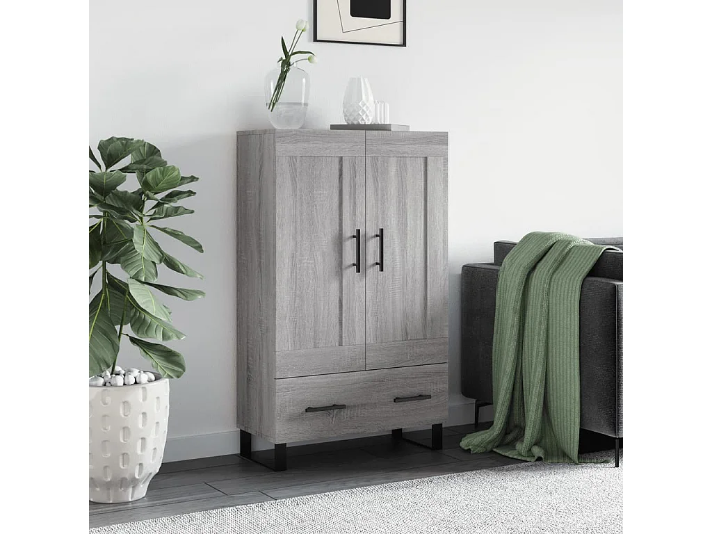 Buffet haut sonoma gris 69,5x31x115 cm bois d'ingénierie