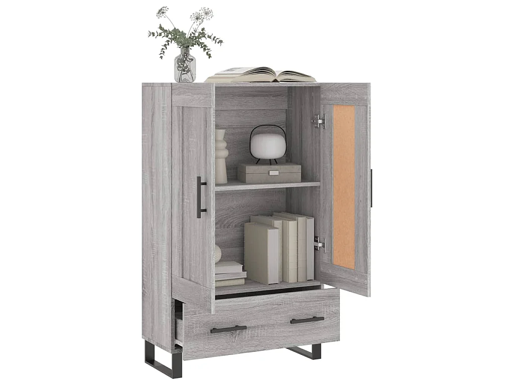 Buffet haut sonoma gris 69,5x31x115 cm bois d'ingénierie