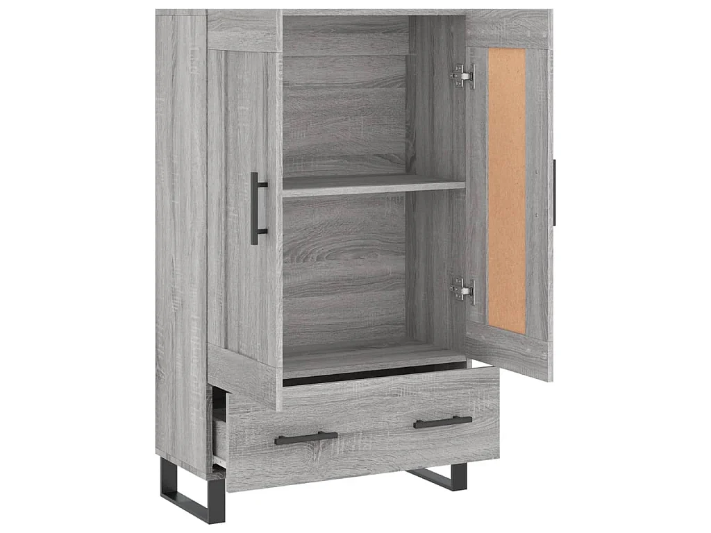 Buffet haut sonoma gris 69,5x31x115 cm bois d'ingénierie