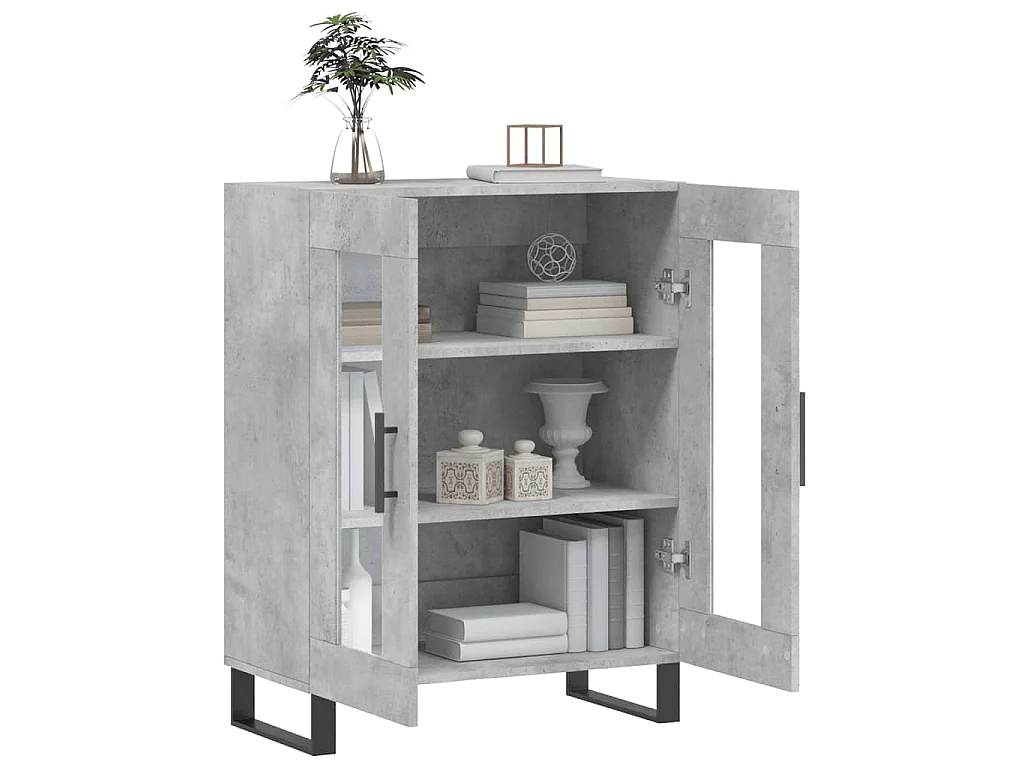 Dressoir 69,5x34x90 cm bewerkt hout betongrijs