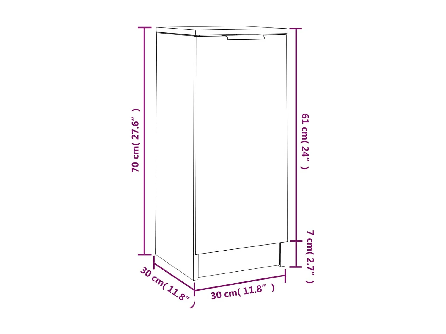 Buffets 2 pcs noir 30x30x70 cm bois d'ingénierie