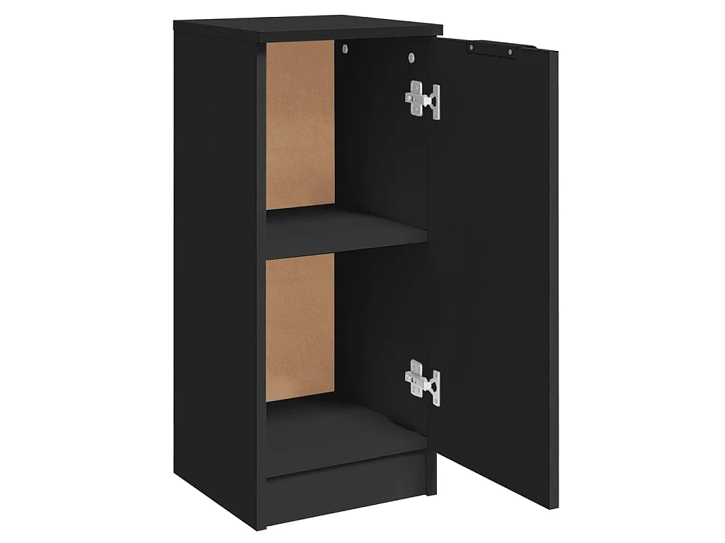 Credenze 2 pz Nere 30x30x70 cm in Legno Multistrato