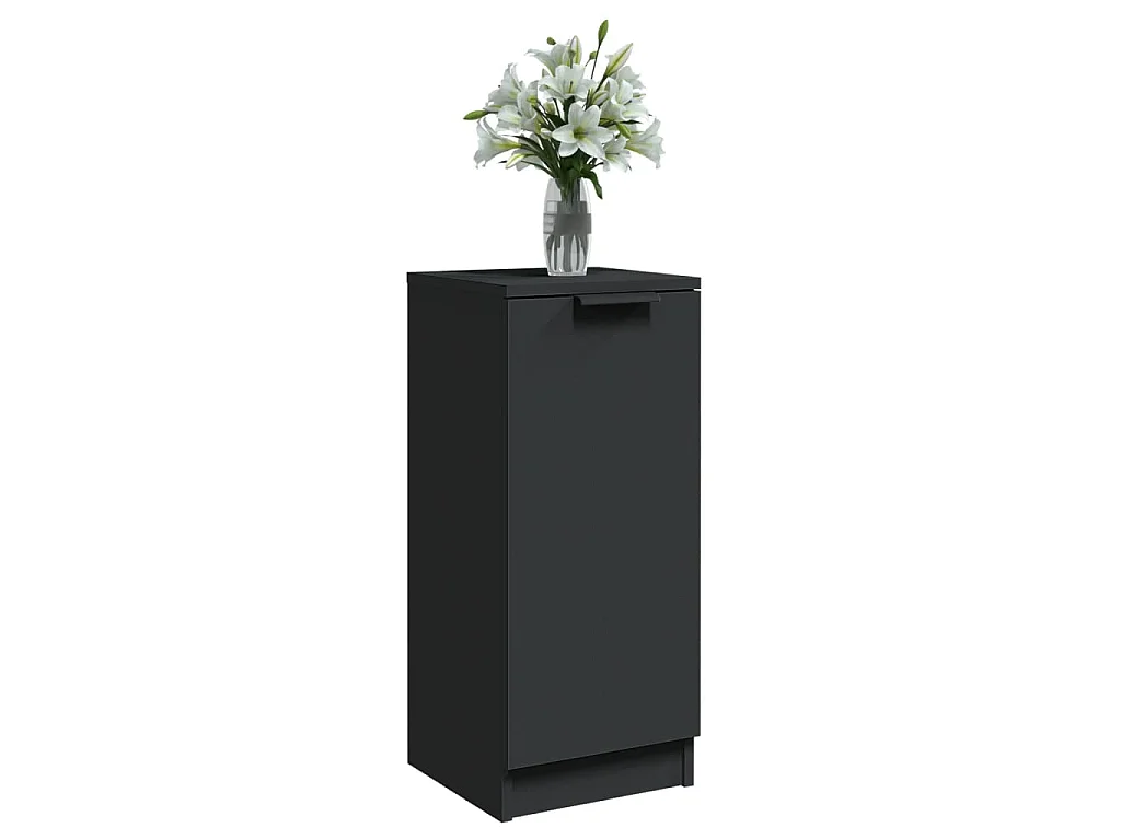 Credenze 2 pz Nere 30x30x70 cm in Legno Multistrato