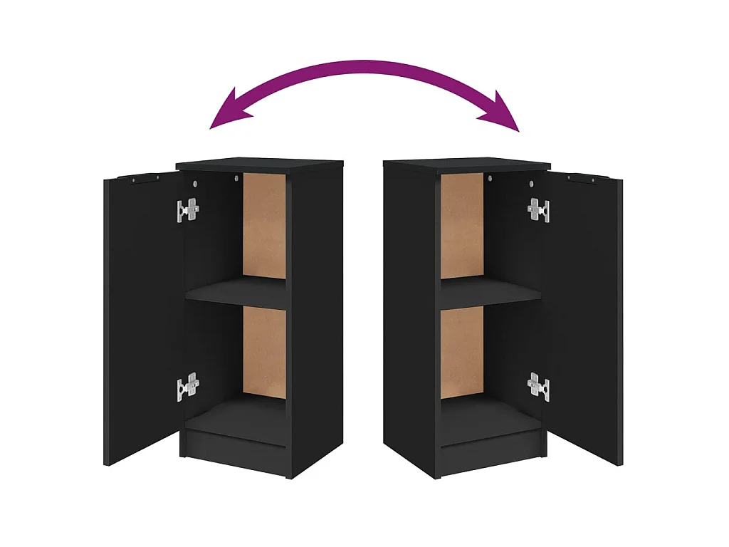 Credenze 2 pz Nere 30x30x70 cm in Legno Multistrato