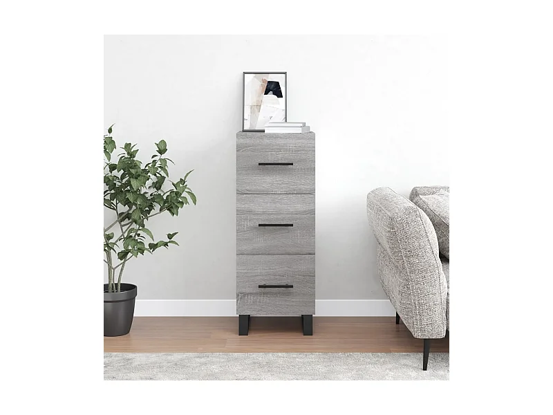 Dressoir 34,5x34x90 cm bewerkt hout grijs sonoma eikenkleurig