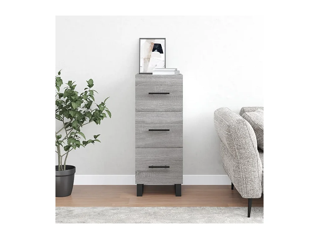 Credenza Grigio Sonoma 34,5x34x90 cm in Legno Multistrato