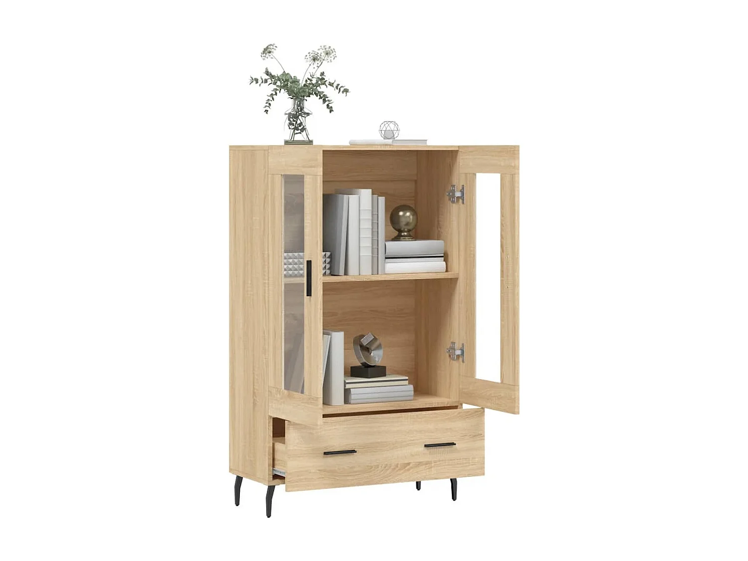 Buffet haut chêne sonoma 69,5x31x115 cm bois d'ingénierie