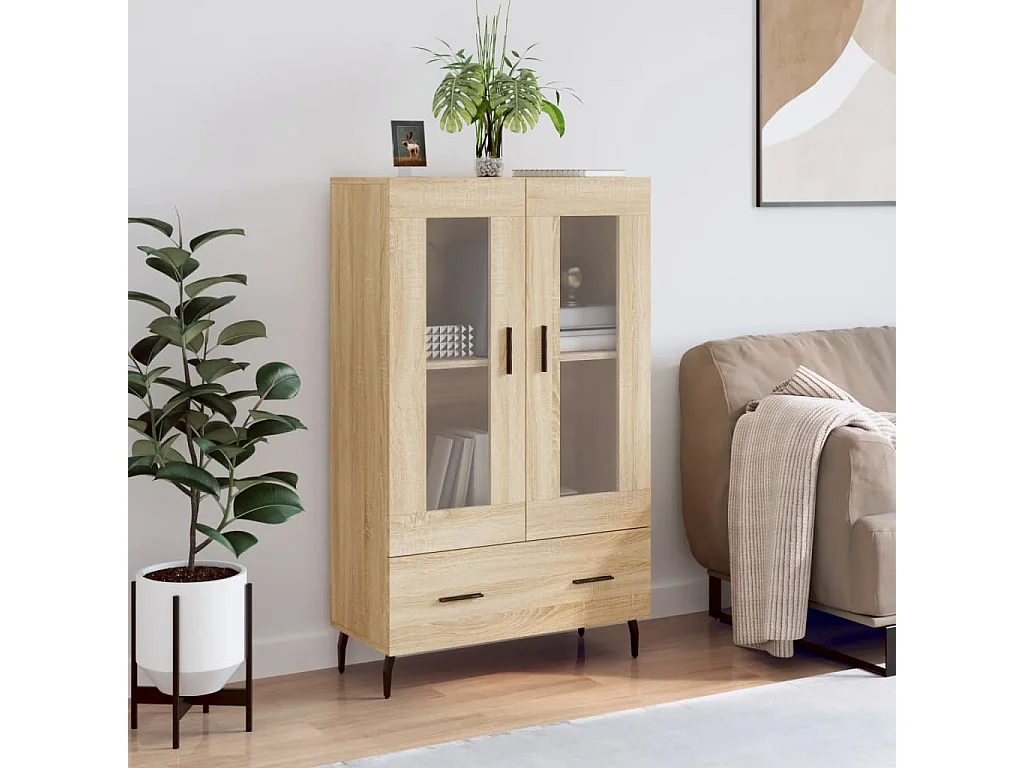 Hoge kast 69,5x31x115 cm bewerkt hout sonoma eikenkleurig