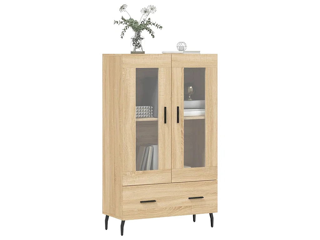 Buffet haut chêne sonoma 69,5x31x115 cm bois d'ingénierie