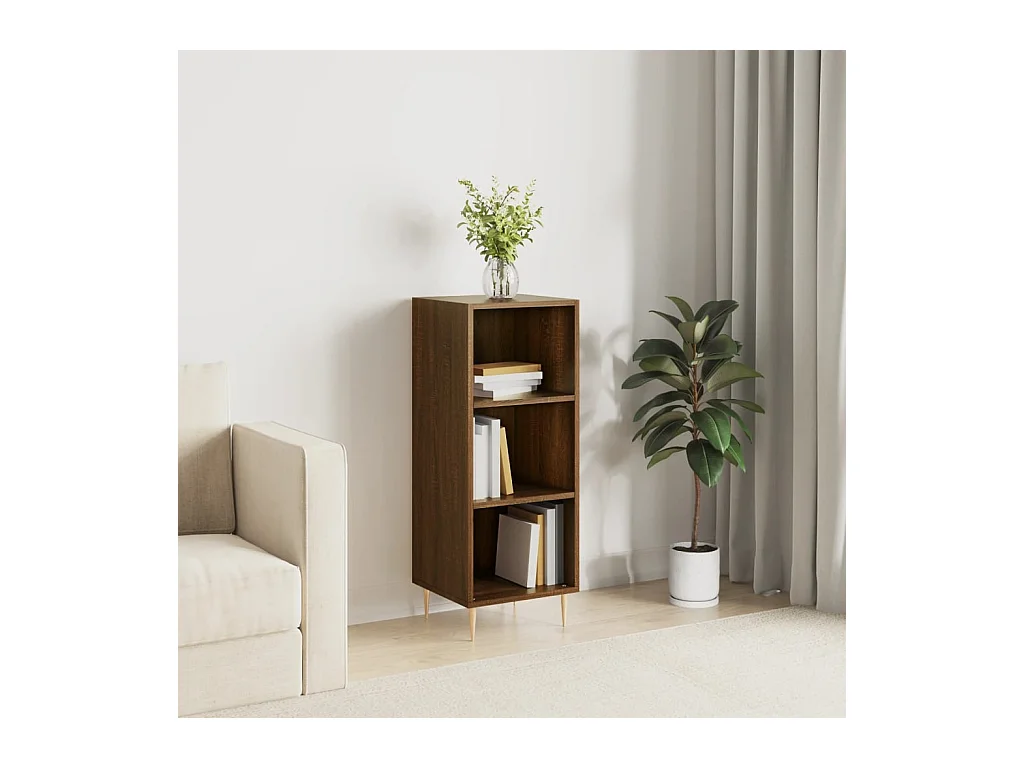 Buffet chêne marron 34,5x32,5x90 cm bois d'ingénierie