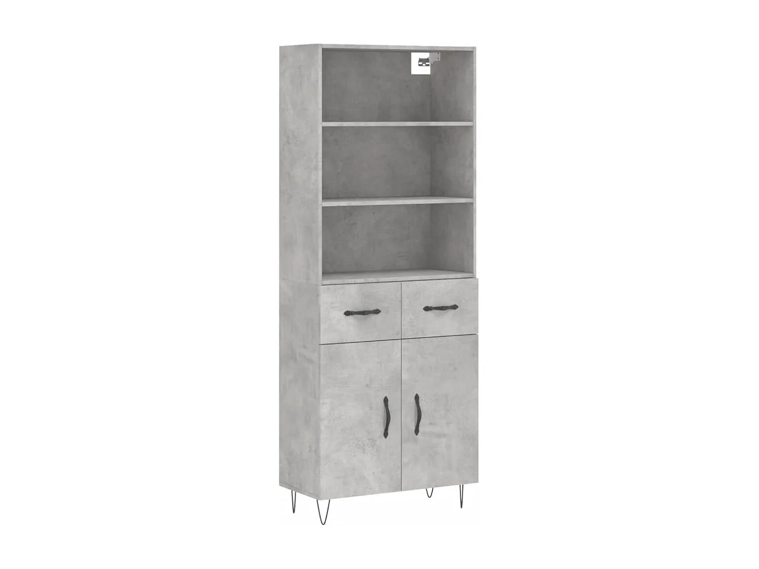 Highboard Betongrau 69,5x34x180 cm Holzwerkstoff