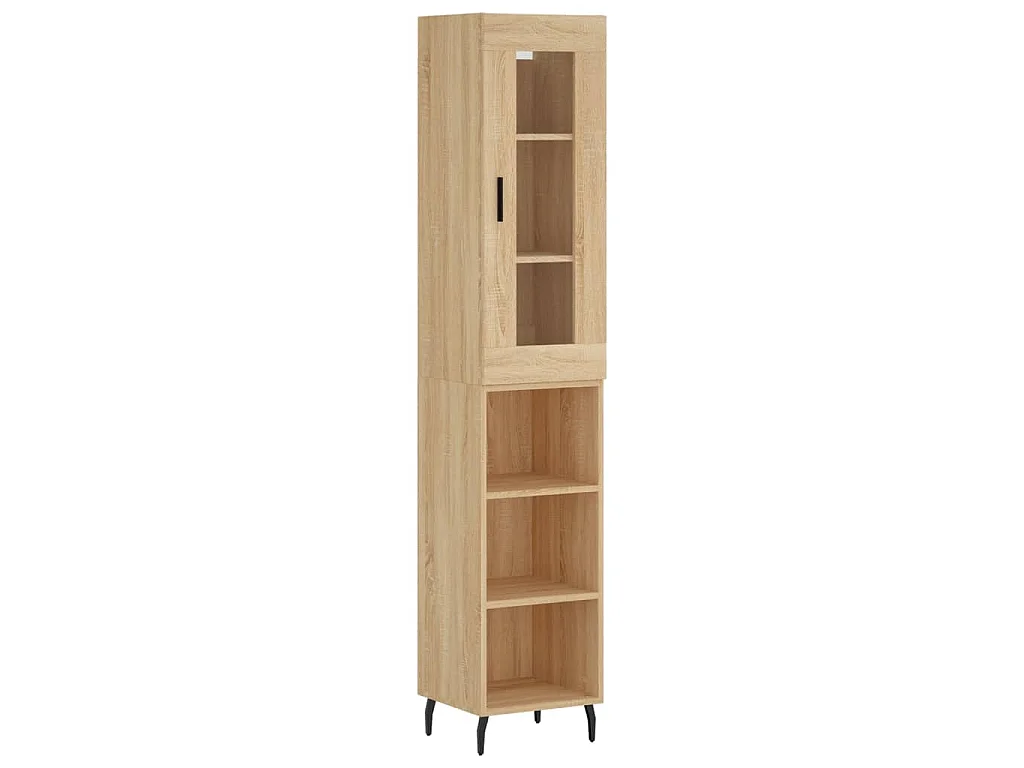 Hoge kast 34,5x34x180 cm bewerkt hout sonoma eikenkleurig