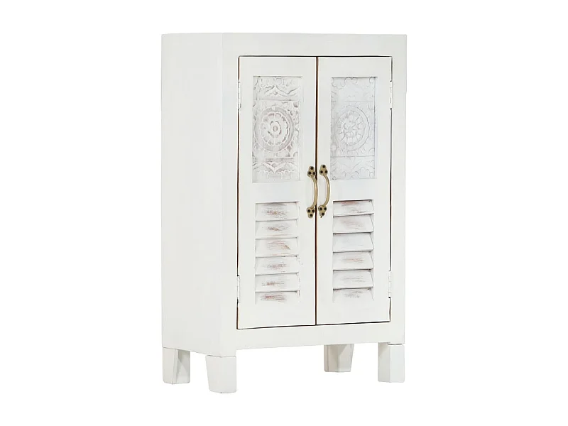 Sideboard Weiß 55x30x90 cm Massivholz Akazie