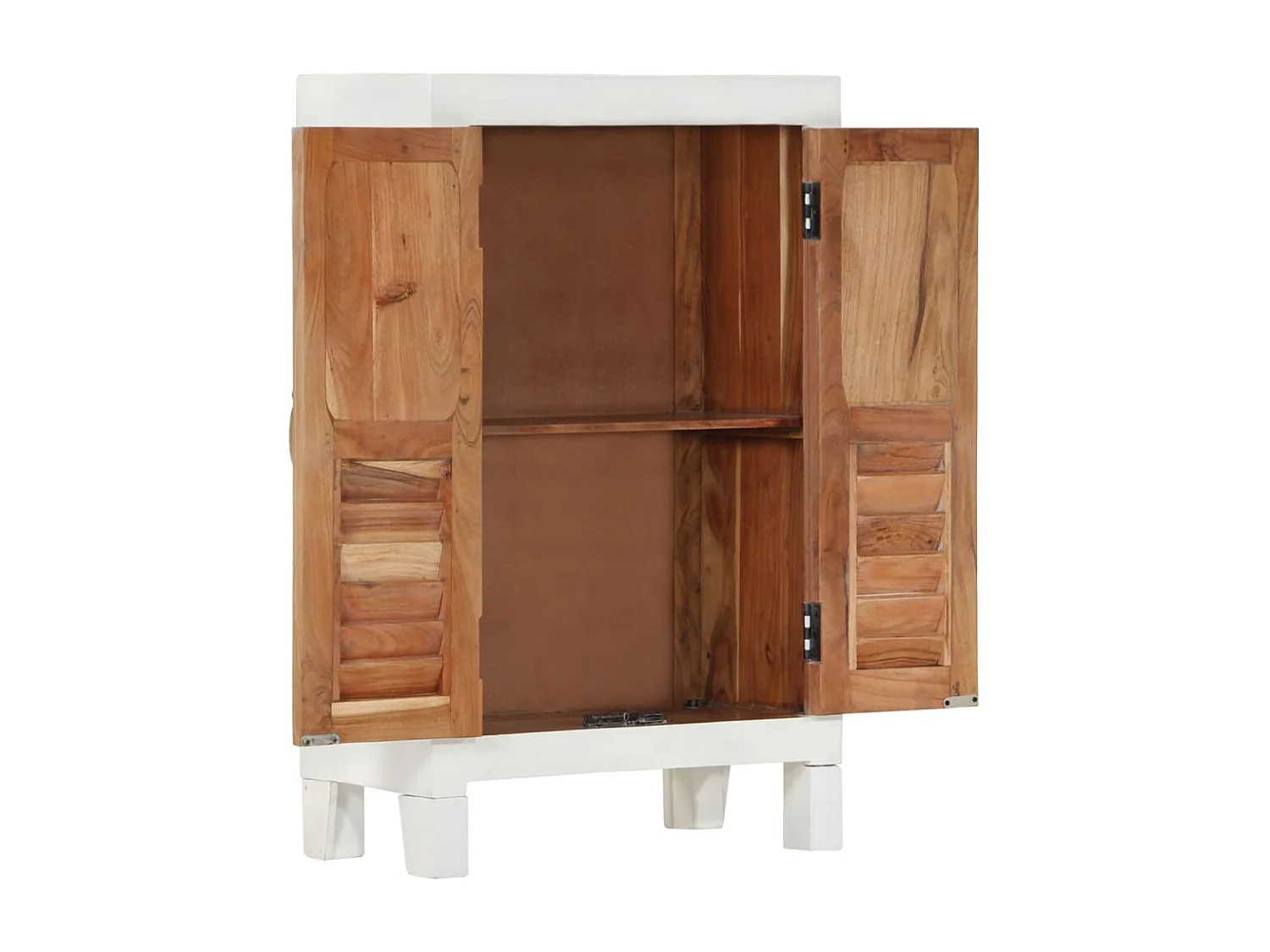 Buffet blanc 55x30x90 cm bois massif d'acacia