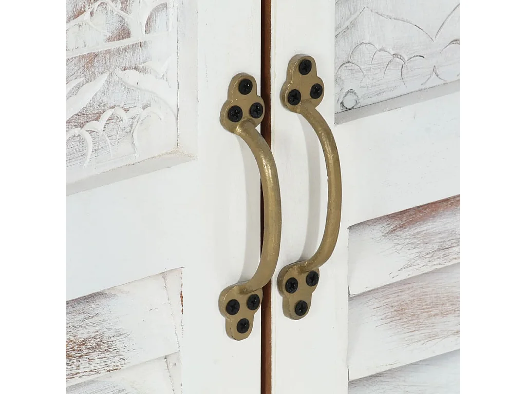 Buffet blanc 55x30x90 cm bois massif d'acacia