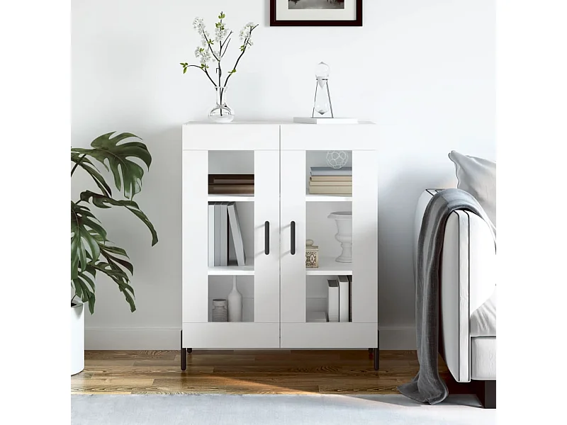 Credenza Bianca 69,5x34x90 cm in Legno Multistrato