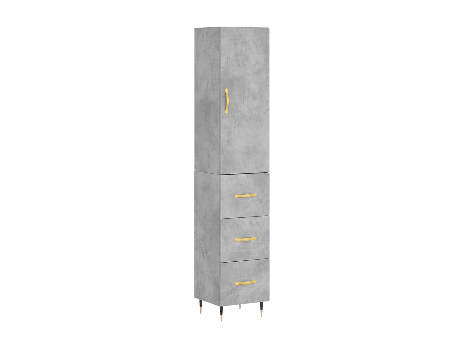 Highboard Betongrau 34,5x34x180 cm Holzwerkstoff