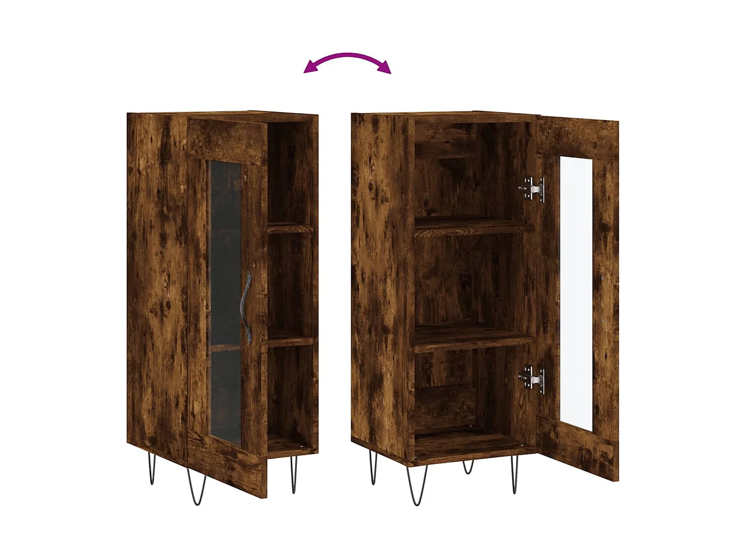 Dressoir 34,5x34x90 cm bewerkt hout gerookt eiken